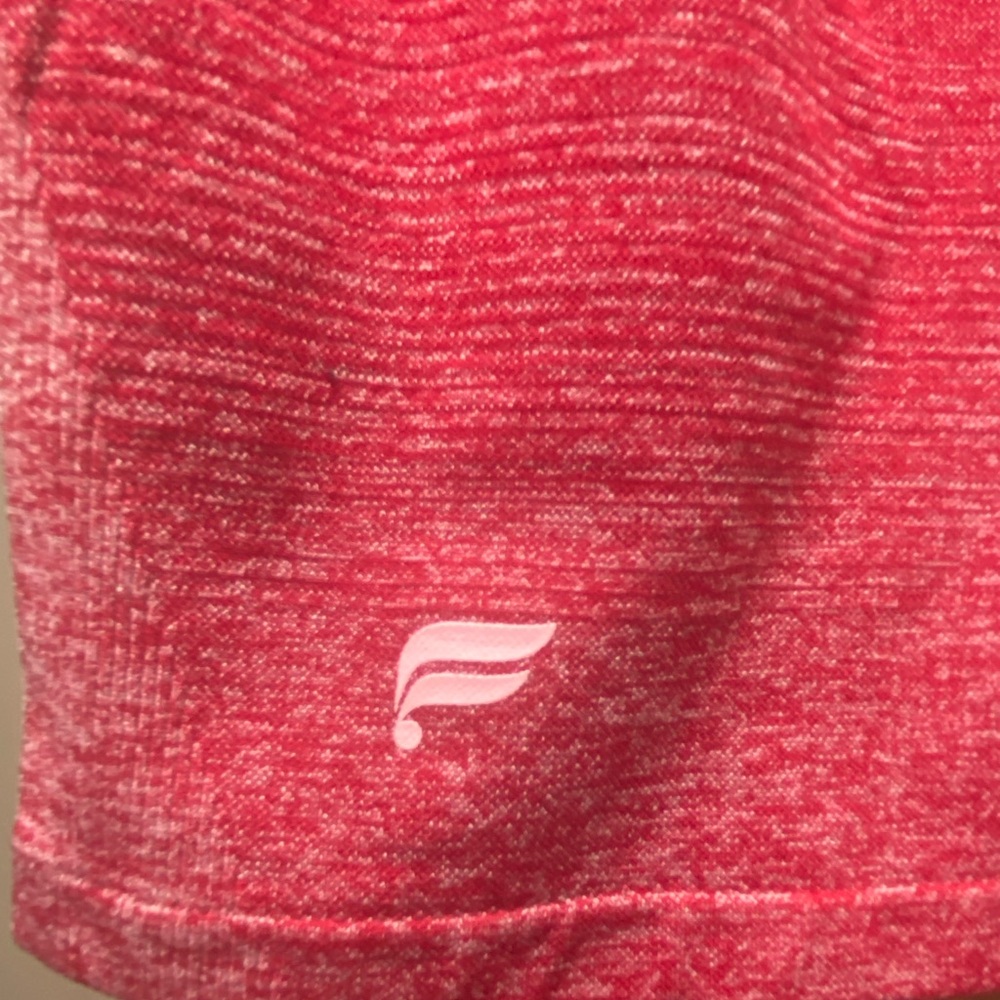Fabletics Women's Red Ribbed Shorts - Picture 2 of 5